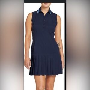Lady Hagen Navy Blue Pleated Golf Dress